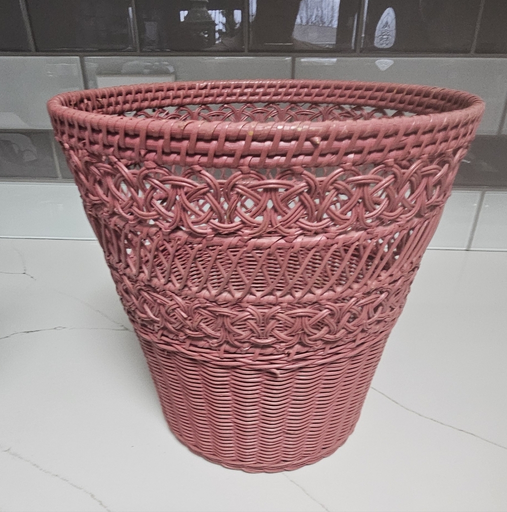 Elegant Woven Pink Basket